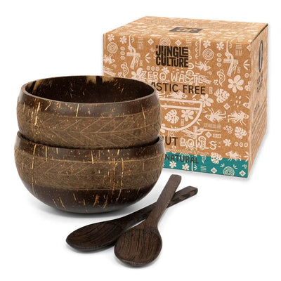 Eco-friendly Coconut Bowl & Spoons 2 sets Shipping to US, UK & EUROPE